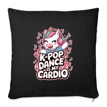 K-Pop Danse Drôle Corée - Housse de coussin décorative 45 x 45 cm - noir - Devant