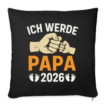 Father-to-be I WILL BE A DAD 2026 Funny - Sofa pillowcase 17,3'' x 17,3'' (45 x 45 cm) - black - Front