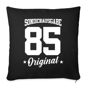 85 Birthday - Sofa pillowcase 17,3'' x 17,3'' (45 x 45 cm) - black - Front