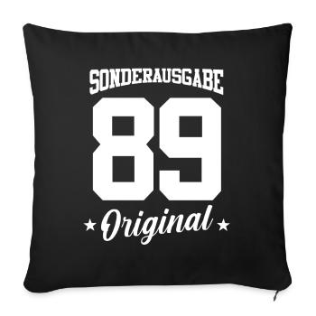 89 Birthday - Sofa pillowcase 17,3'' x 17,3'' (45 x 45 cm) - black - Front