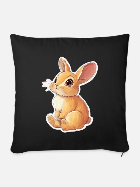 Hase - Sofakissenbezug 45 x 45 cm - Schwarz