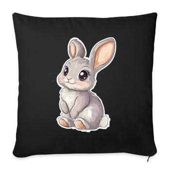 Hare - Sofa pillowcase 17,3'' x 17,3'' (45 x 45 cm) - black - Front