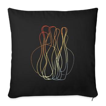 Bowling Pins Retro Look - Sofa pillowcase 17,3'' x 17,3'' (45 x 45 cm) - black - Front