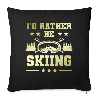 Ski Skiing - Sofa pillowcase 17,3'' x 17,3'' (45 x 45 cm) - black - Front