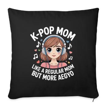 K-Pop Mom Funny Korea Music Aegyo - Sofa pillowcase 17,3'' x 17,3'' (45 x 45 cm) - black - Front