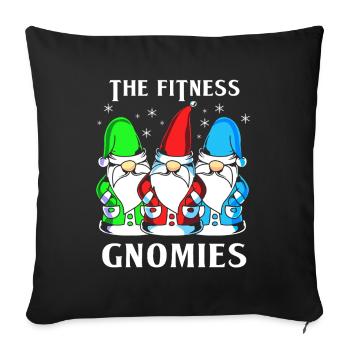 Gnome Fitness Gym - Sofa pillowcase 17,3'' x 17,3'' (45 x 45 cm) - black - Front