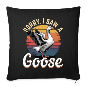 Funny Bird Goose - Sofa pillowcase 17,3'' x 17,3'' (45 x 45 cm) - black - Front