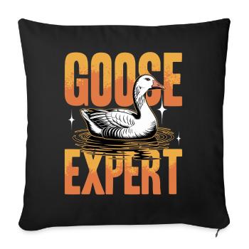 Drôle d’oiseau oie - Housse de coussin décorative 45 x 45 cm - noir - Devant