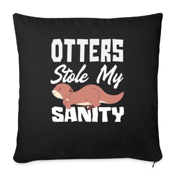 Otter Sanity Sea Otter Cartoon - Sofa pillowcase 17,3'' x 17,3'' (45 x 45 cm) - black - Front