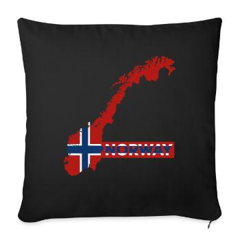 Norvège Vacances Nature Cadeau - Housse de coussin décorative 45 x 45 cm - noir - Devant