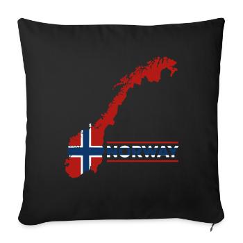Norvège Vacances Nature Cadeau - Housse de coussin décorative 45 x 45 cm - noir - Devant
