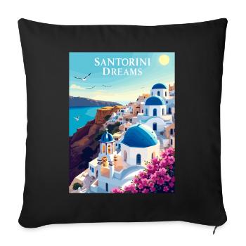 Santorini Dreams - Sofa pillowcase 17,3'' x 17,3'' (45 x 45 cm) - black - Front