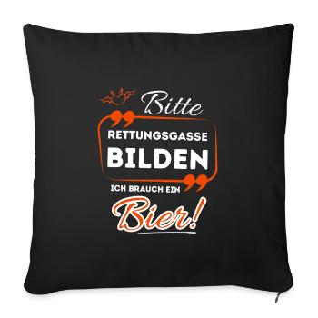 S’il vous plaît, formez une file d’attente, j’ai besoin d’une bière ! - Housse de coussin décorative 45 x 45 cm - noir - Devant