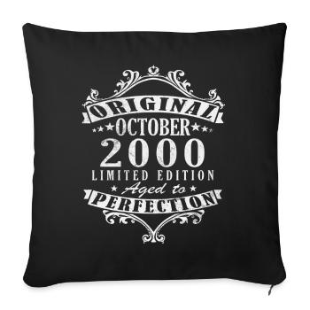 October 2000 Birthday Gift 2000 October - Sofa pillowcase 17,3'' x 17,3'' (45 x 45 cm) - black - Front