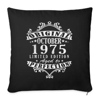 October | The legends were unveiled in October 1975 - Sofa pillowcase 17,3'' x 17,3'' (45 x 45 cm) - black - Front