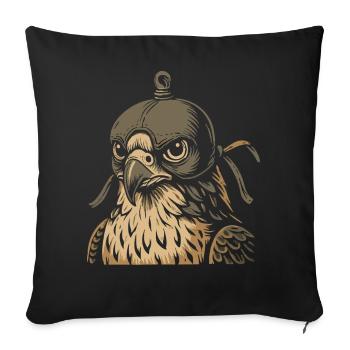 Majestic Falcon Hooded Peregrine Art - Sofa pillowcase 17,3'' x 17,3'' (45 x 45 cm) - black - Front