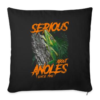 Serious About Cuban Knight Anoles Since 1992 - Sofa pillowcase 17,3'' x 17,3'' (45 x 45 cm) - black - Front