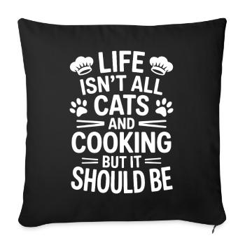 Cooking Saying Cats Funny Baking Gift - Sofa pillowcase 17,3'' x 17,3'' (45 x 45 cm) - black - Front