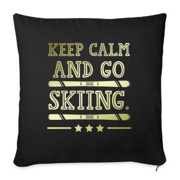 Keep calm ski - Sofa pillowcase 17,3'' x 17,3'' (45 x 45 cm) - black - Front