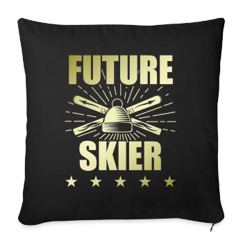 L’avenir du ski - Housse de coussin décorative 45 x 45 cm - noir - Devant