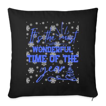 Festive Christmas Spirit - Sofa pillowcase 17,3'' x 17,3'' (45 x 45 cm) - black - Front