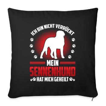 Mountain Dog Heals Me Swiss Mountain Dog - Sofa pillowcase 17,3'' x 17,3'' (45 x 45 cm) - black - Front