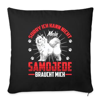 Samoyède Needs Me Chien de traîneau - Housse de coussin décorative 45 x 45 cm - noir - Devant