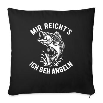 I've had enough, I'm going fishing - saying - Sofa pillowcase 17,3'' x 17,3'' (45 x 45 cm) - black - Front