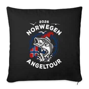 Norway Fishing Trip 2026 - Holiday Nature Gift - Sofa pillowcase 17,3'' x 17,3'' (45 x 45 cm) - black - Front