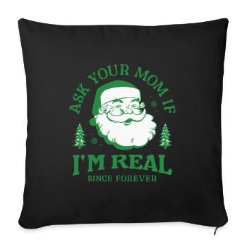 Design du Père Noël pour Noël et l’hiver - Housse de coussin décorative 45 x 45 cm - noir - Devant