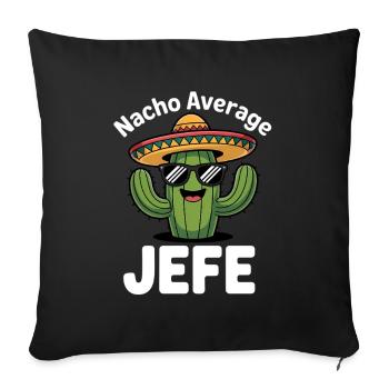 Nacho Average Jefe Cactus - Sofa pillowcase 17,3'' x 17,3'' (45 x 45 cm) - black - Front