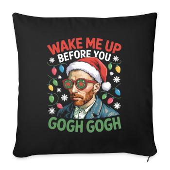 Gogh Xmas Portrait Style with Wit - Sofa pillowcase 17,3'' x 17,3'' (45 x 45 cm) - black - Front