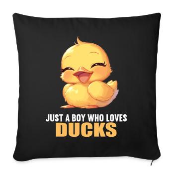 Ducks Duck - Sofa pillowcase 17,3'' x 17,3'' (45 x 45 cm) - black - Front