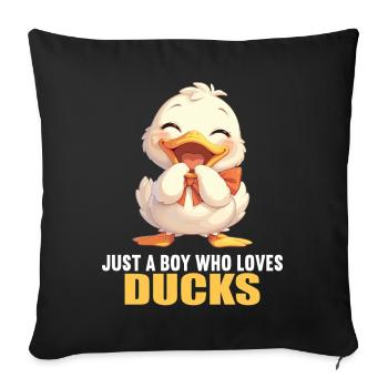 Ducks Duck - Sofa pillowcase 17,3'' x 17,3'' (45 x 45 cm) - black - Front