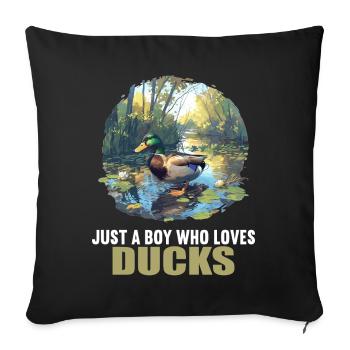 Ducks Duck - Sofa pillowcase 17,3'' x 17,3'' (45 x 45 cm) - black - Front