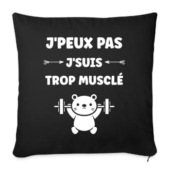 Muscular bear in the gym - Sofa pillowcase 17,3'' x 17,3'' (45 x 45 cm) - black - Front