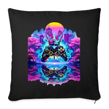 Gaming King Controller with Mirroring - Sofa pillowcase 17,3'' x 17,3'' (45 x 45 cm) - black - Front