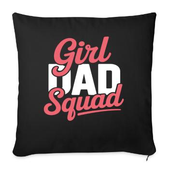 Girl Dad Squad - Chemise Père Fille Look Ras du Cou - Housse de coussin décorative 45 x 45 cm - noir - Devant