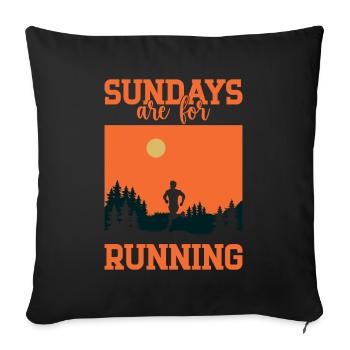 Les dimanches de course sont pour les marathoniens qui courent - Housse de coussin décorative 45 x 45 cm - noir - Devant