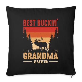 Hunter Grandma Gifts Hunting Hunting Hunter Exam - Sofa pillowcase 17,3'' x 17,3'' (45 x 45 cm) - black - Front