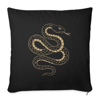 Motif de filet de serpent doré - Housse de coussin décorative 45 x 45 cm - noir - Devant