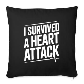 I Survived a Heart Attack - Sofa pillowcase 17,3'' x 17,3'' (45 x 45 cm) - black - Front