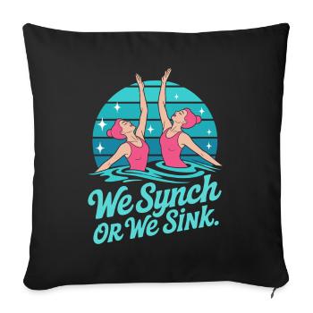 Natation synchronisée Natation artistique Sports nautiques - Housse de coussin décorative 45 x 45 cm - noir - Devant