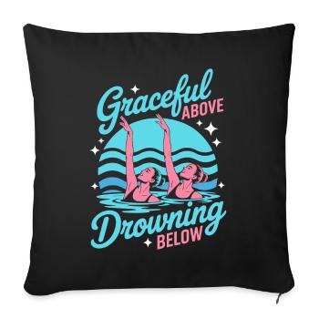 Natation synchronisée Natation artistique Sports nautiques - Housse de coussin décorative 45 x 45 cm - noir - Devant