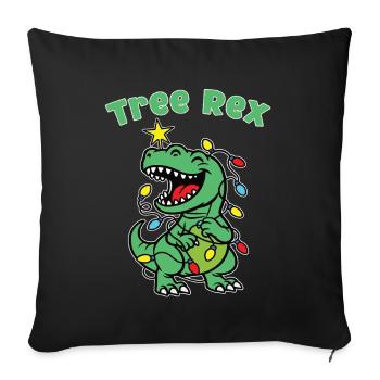 Stylish print with "Tree Rex" Dino Christmas tree - Sofa pillowcase 17,3'' x 17,3'' (45 x 45 cm) - black - Front