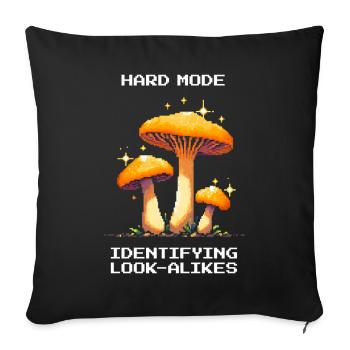Hard Mode: Determining Doppelgangers | Fungi - Sofa pillowcase 17,3'' x 17,3'' (45 x 45 cm) - black - Front