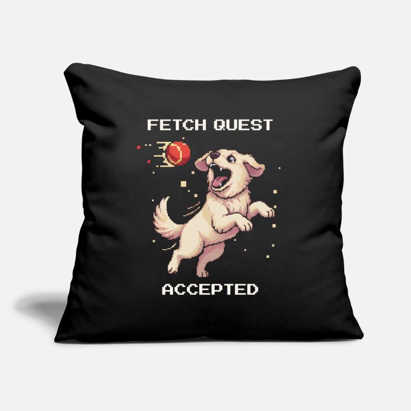 Fetch Quest Accepted | Dog playing ball Sofa pillowcase 17,3'' x 17,3'' (45 x 45 cm)