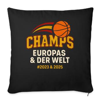 Basketball Champs Deutschland Basketballer  - Sofakissenbezug 45 x 45 cm - Schwarz - Vorne