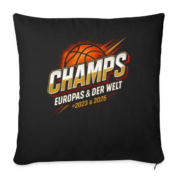 Basketball Champs Deutschland Basketballer  - Sofakissenbezug 45 x 45 cm - Schwarz - Vorne