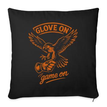 Falcon Glove On Game On Falconry Hunting Design - Sofa pillowcase 17,3'' x 17,3'' (45 x 45 cm) - black - Front